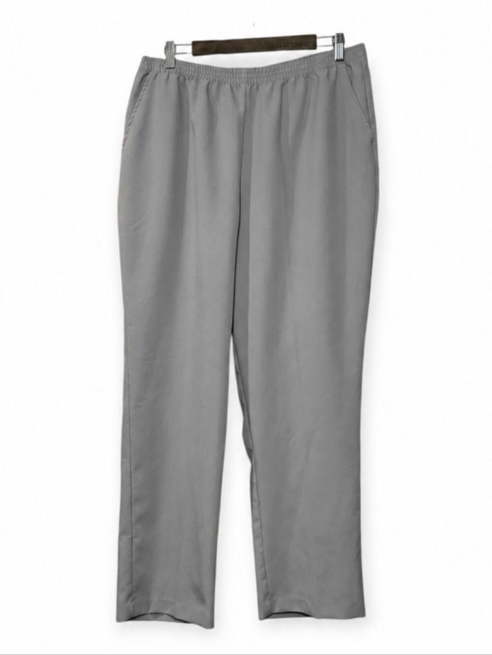 Blair Pull On Pants Gray Petite 20P Elastic Waist Straight Leg - Picture 2 of 6